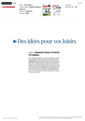 LE DAUPHINE LIBERE : Des idées pour vos loisirs